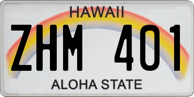 HI license plate ZHM401