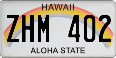 HI license plate ZHM402