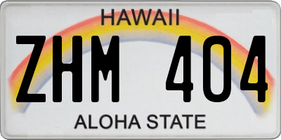 HI license plate ZHM404