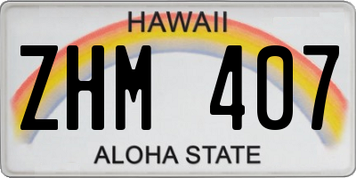 HI license plate ZHM407