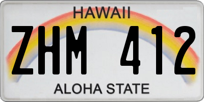 HI license plate ZHM412
