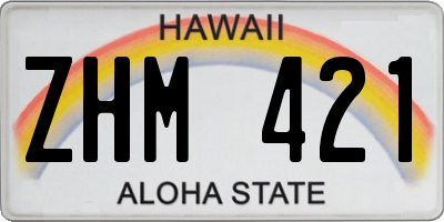 HI license plate ZHM421