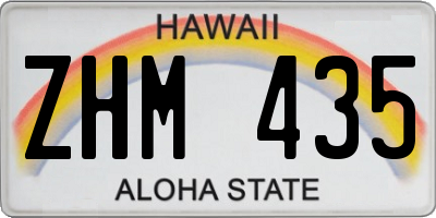 HI license plate ZHM435