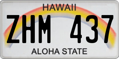 HI license plate ZHM437
