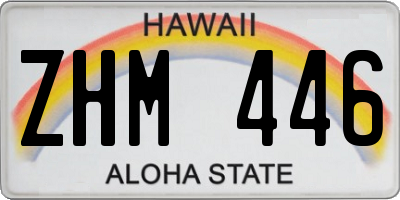 HI license plate ZHM446