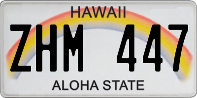 HI license plate ZHM447