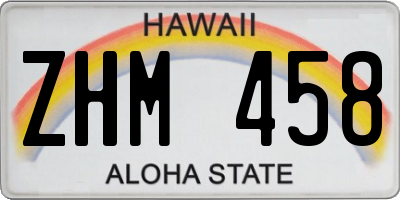 HI license plate ZHM458
