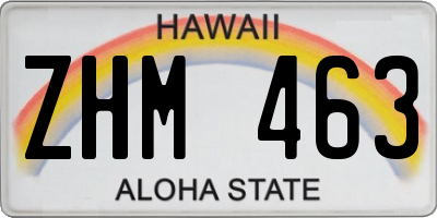 HI license plate ZHM463