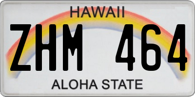 HI license plate ZHM464