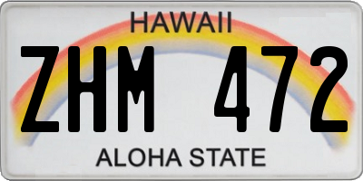 HI license plate ZHM472