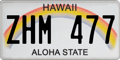 HI license plate ZHM477