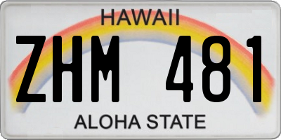 HI license plate ZHM481