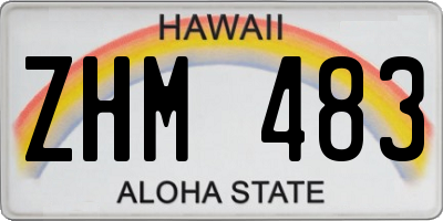 HI license plate ZHM483