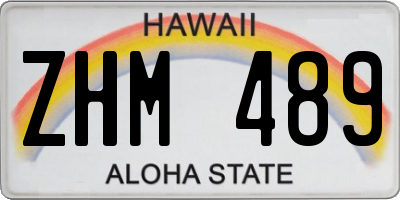 HI license plate ZHM489