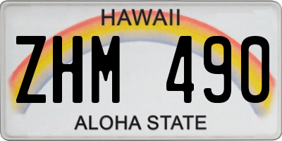 HI license plate ZHM490