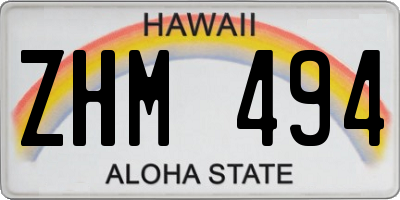 HI license plate ZHM494