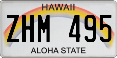 HI license plate ZHM495