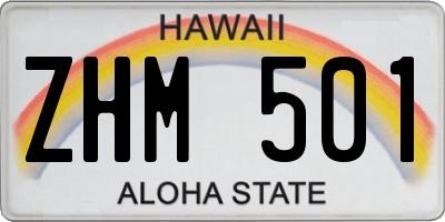 HI license plate ZHM501