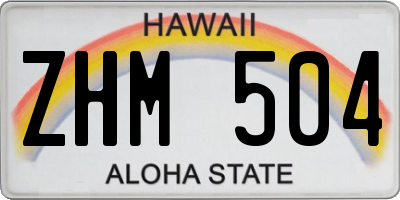 HI license plate ZHM504