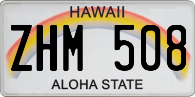 HI license plate ZHM508