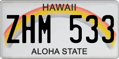 HI license plate ZHM533