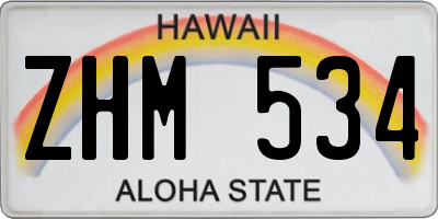 HI license plate ZHM534