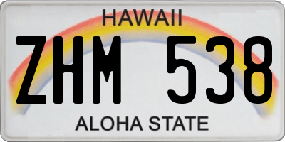 HI license plate ZHM538