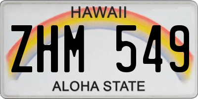 HI license plate ZHM549