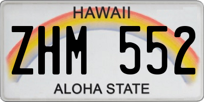 HI license plate ZHM552