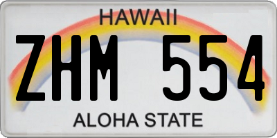 HI license plate ZHM554