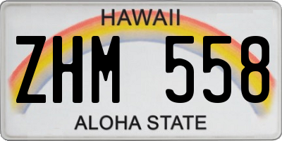 HI license plate ZHM558