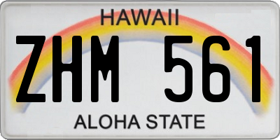 HI license plate ZHM561