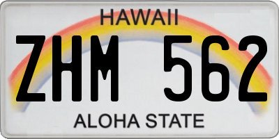 HI license plate ZHM562