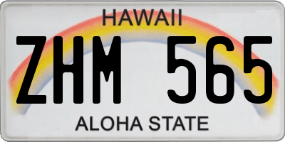 HI license plate ZHM565