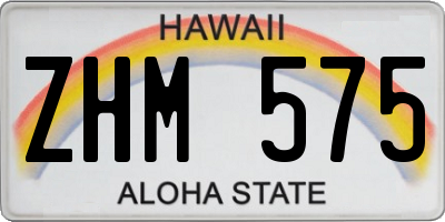 HI license plate ZHM575