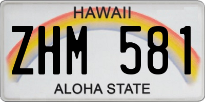HI license plate ZHM581