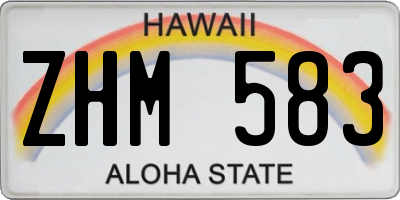 HI license plate ZHM583