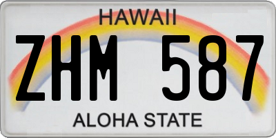 HI license plate ZHM587