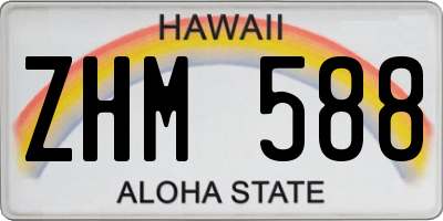 HI license plate ZHM588