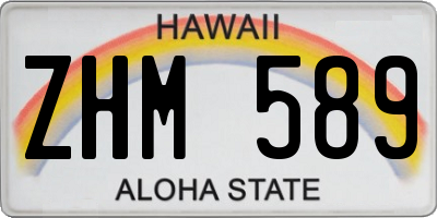 HI license plate ZHM589