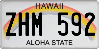 HI license plate ZHM592