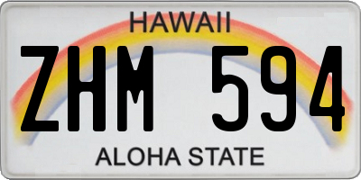 HI license plate ZHM594