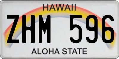 HI license plate ZHM596