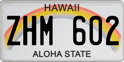 HI license plate ZHM602