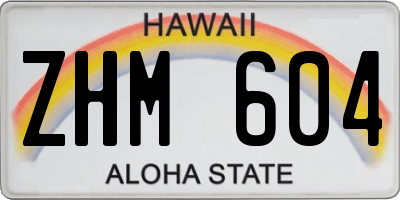 HI license plate ZHM604