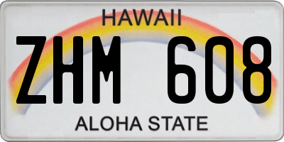 HI license plate ZHM608
