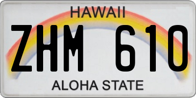 HI license plate ZHM610