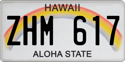 HI license plate ZHM617