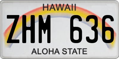 HI license plate ZHM636