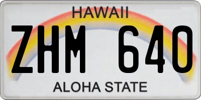 HI license plate ZHM640